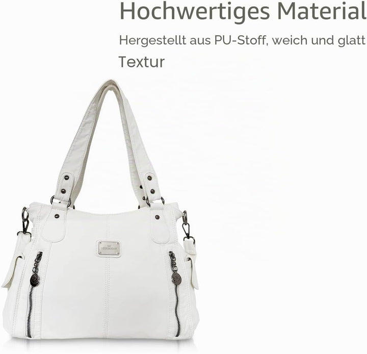 NICOLE & DORIS Women Hobo bags shoulder bags Washed Leather Totes Crossbody with Multiple Compartmen