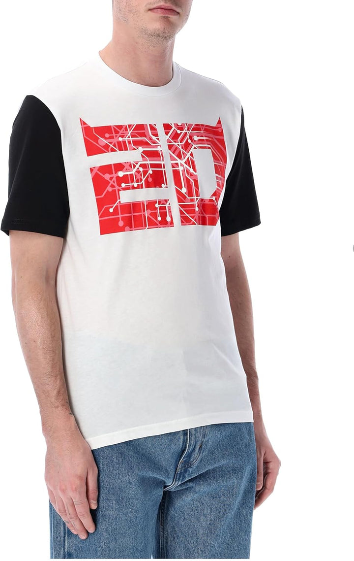 Fabio Quartararo El Diablo T-Shirt, Cyber 20 Zoll, offizielles Lizenzprodukt, MotoGP, weiss, S