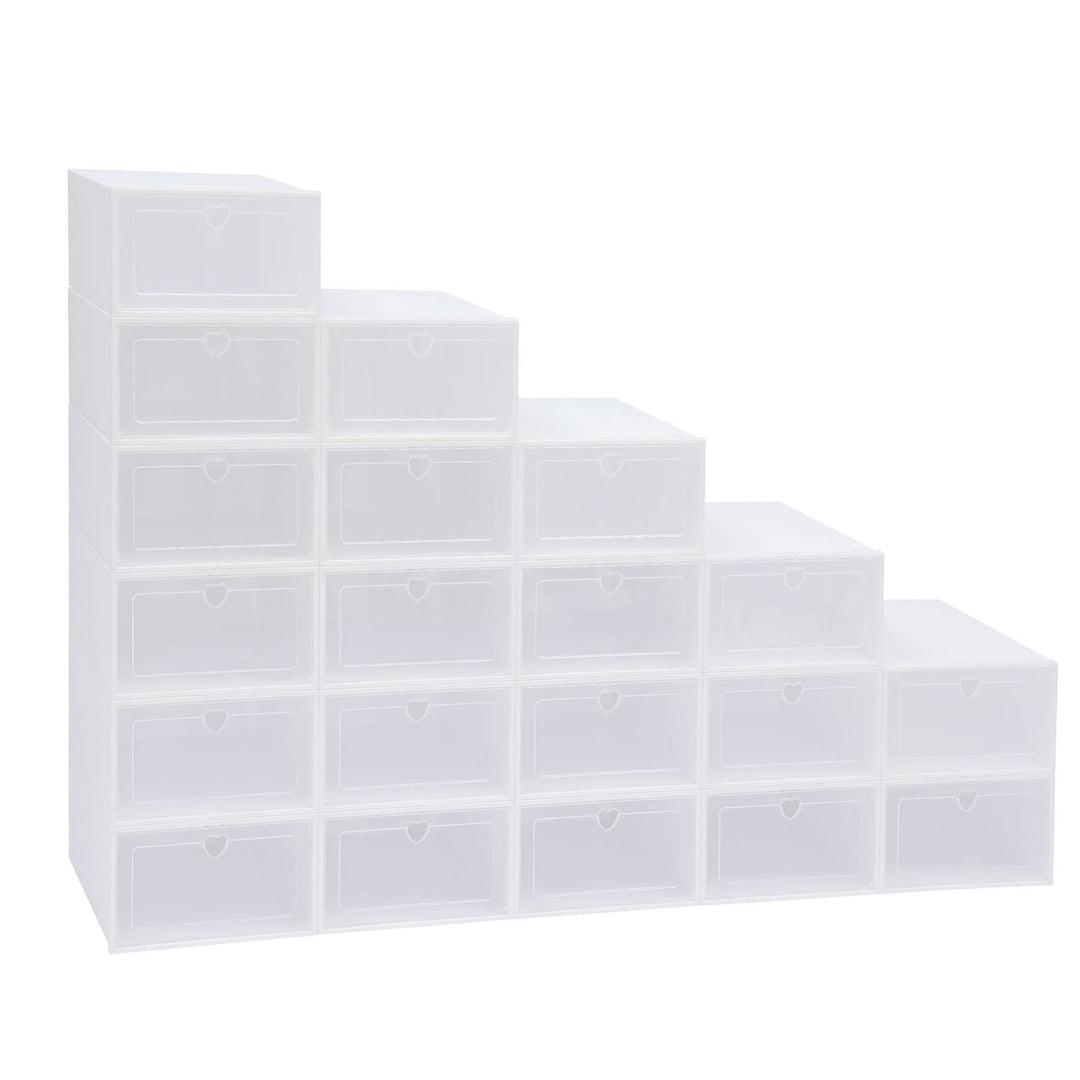 Schuhkarton Schuhboxen, Schuhaufbewahrung Kunststoffbox, 20er-Set Transparent Schuhaufbewahrung Schu