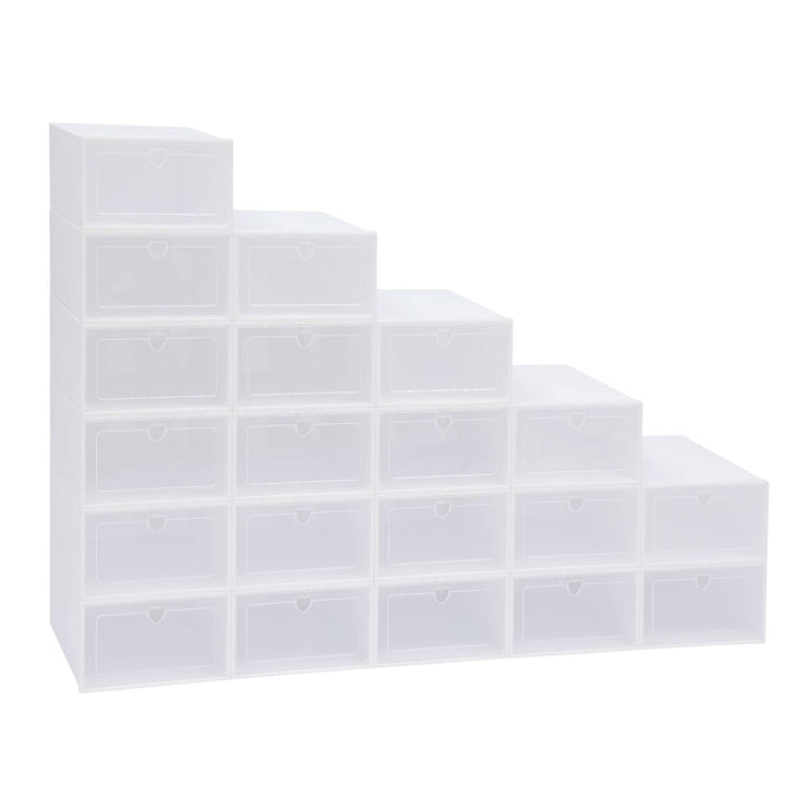 Schuhkarton Schuhboxen, Schuhaufbewahrung Kunststoffbox, 20er-Set Transparent Schuhaufbewahrung Schu