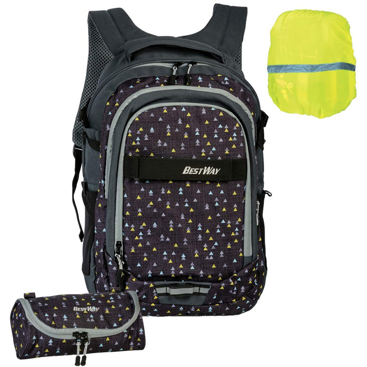 BESTWAY Evolution Air - 40177-1737 - Schulrucksack-Set 3tlg. - Rucksack, STIFTEETUI und REGENSICHERH