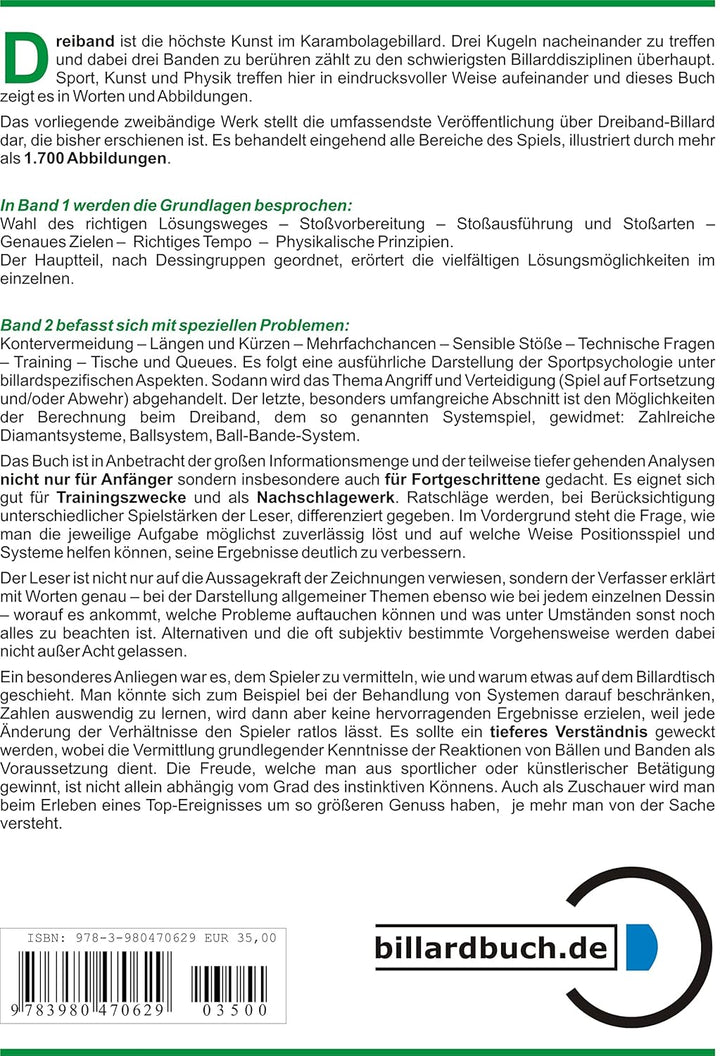 Handbuch des Billardspiels - Dreiband. Bd 1., Taschenbuch