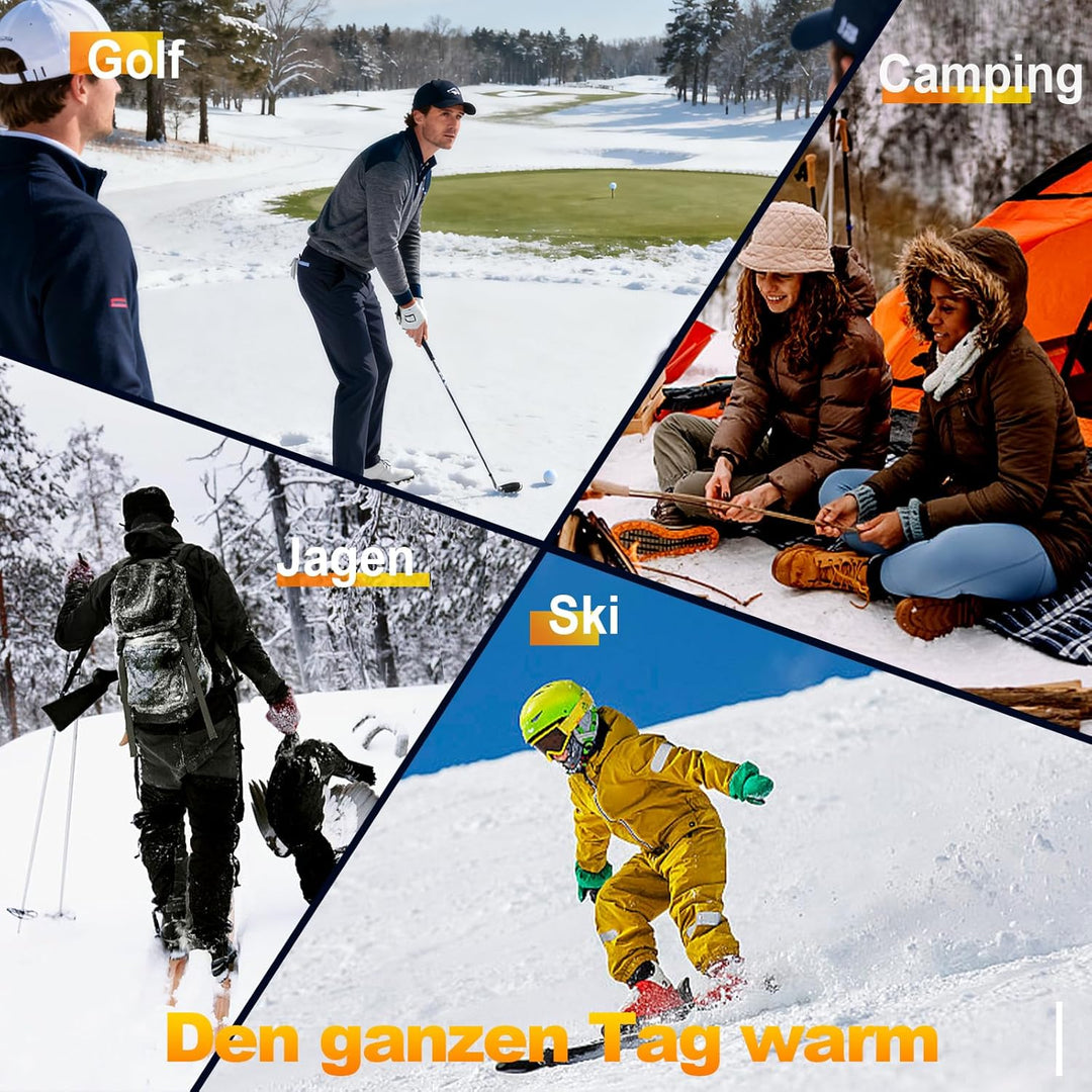 Handwärmer Elektrisch, 2er Pack - Zweiseitig heizende elektrische Handwärmer mit LED-Digitaldisplay,
