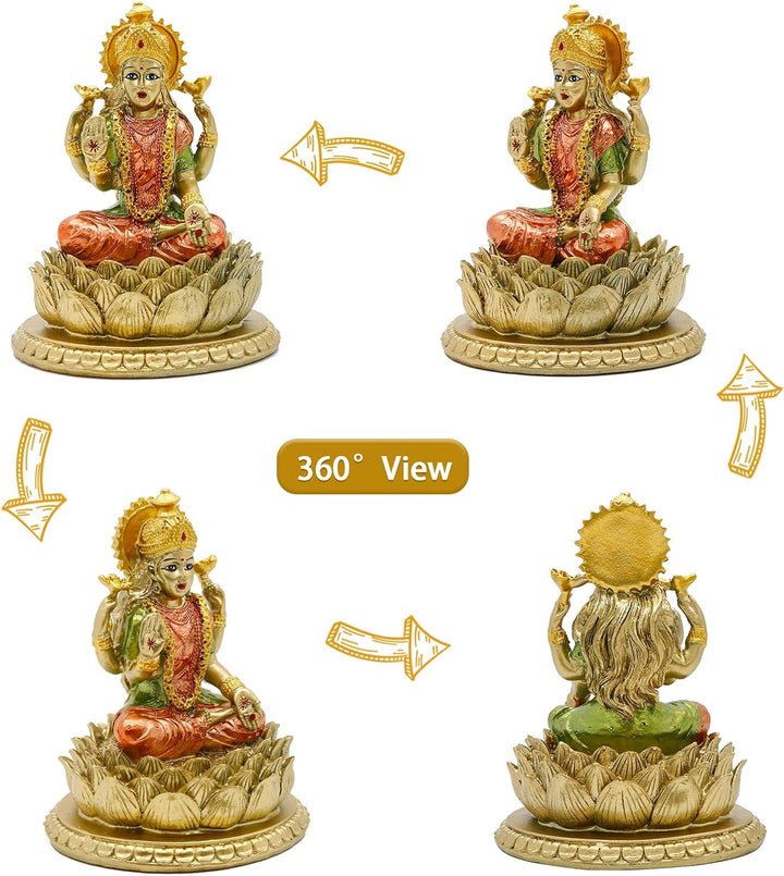 Lakshmi On Lotus 16,5 cm H lndian Gott Laxmi Statue Hindu-Murti Artikel Home Temple Mandir Pooja Dec