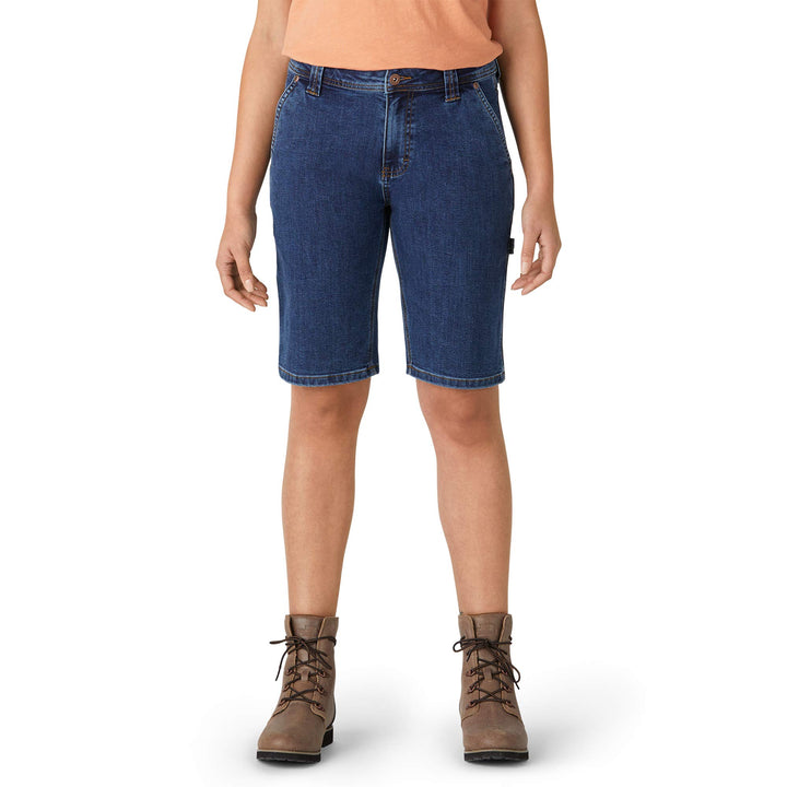 Dickies Women's Denim Carpenter Short, Dark Stonewash, 12, 12 Dark Stonewash
