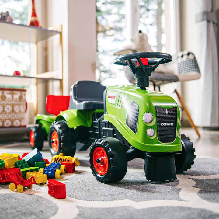 Falk - Traktor Claas mit Anhänger – ab 12 Monaten Schaufel und Rechen inklusive – 2 Personalisierung