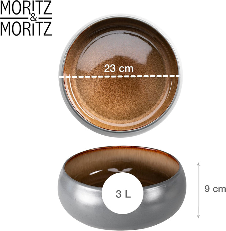 Moritz & Moritz SOLID Servierschale Beige - Grosse Schale aus hochwertigem Steinzeug, Modern & Zeitl