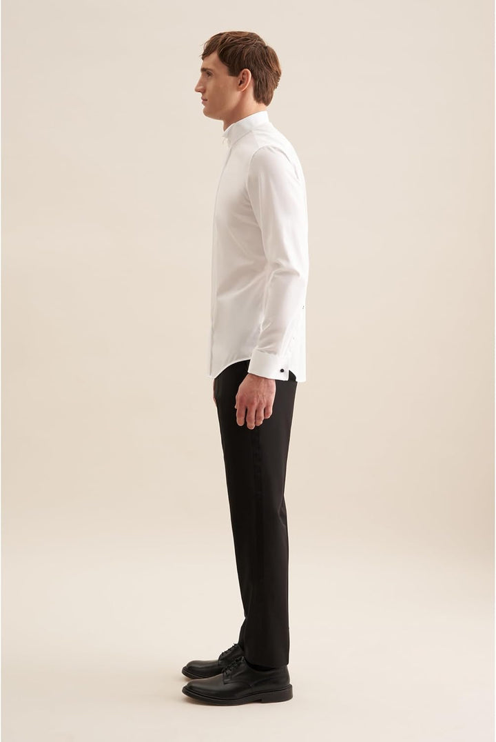 Seidensticker Herren Shaped Bügelfrei Kläppchen Kragen Langarm Umschlagmanschette Businesshemd 44 We