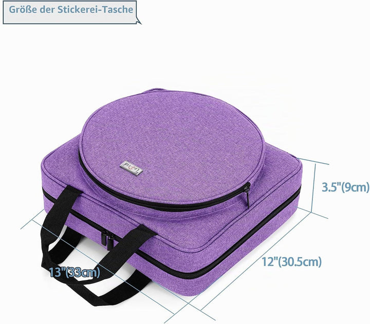 LoDrid Stickprojekttasche, Quadratische Stickzubehör Aufbewahrungstasche, Tragbare Basteltasche für