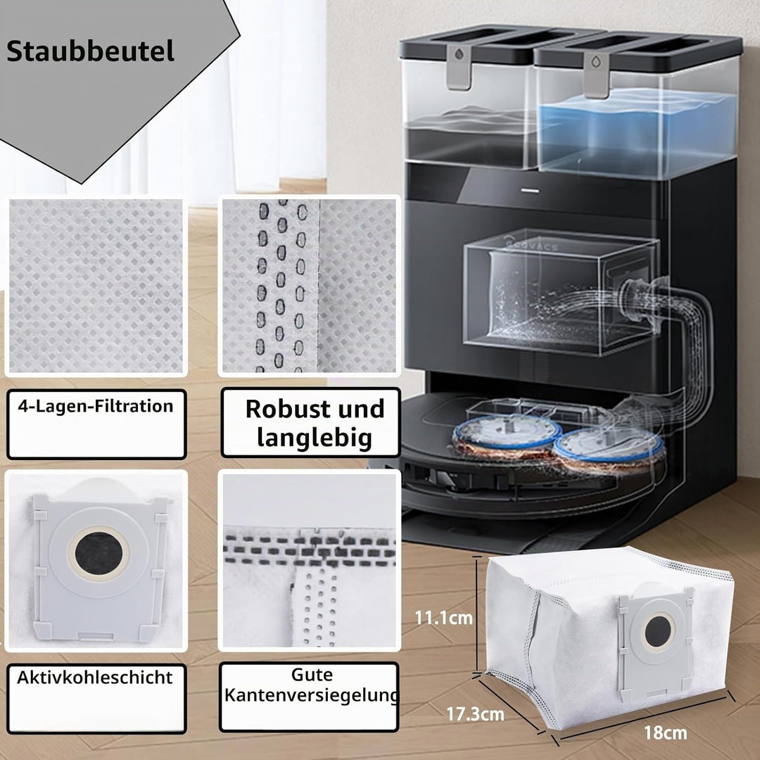 17 Stück Zubehör für Ecovacs DEEBOT T50 Pro Omni / T50 Omni /T50 Max /T50 Max Pro /T50 Pro Staubsaug