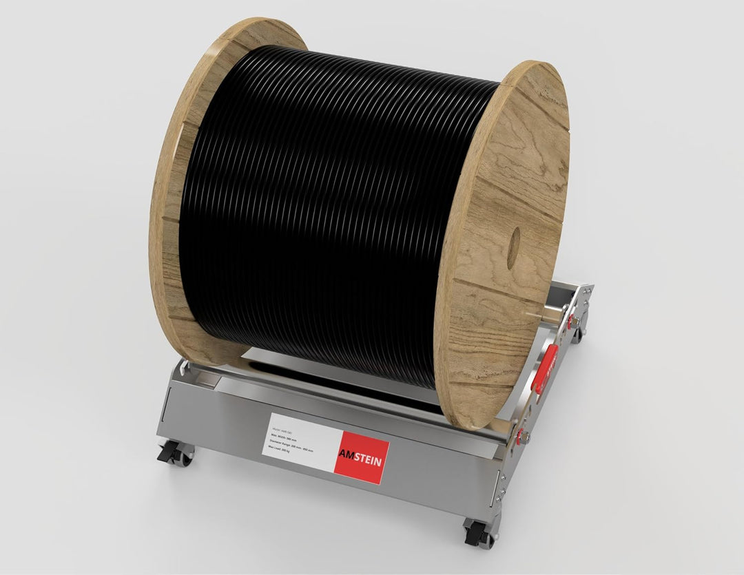 Profi Kabelabwickler AMR-580 mit 4 gebremsten Lenkrollen für Kabeltrommeln 200-850mm, bis 300kg Trag