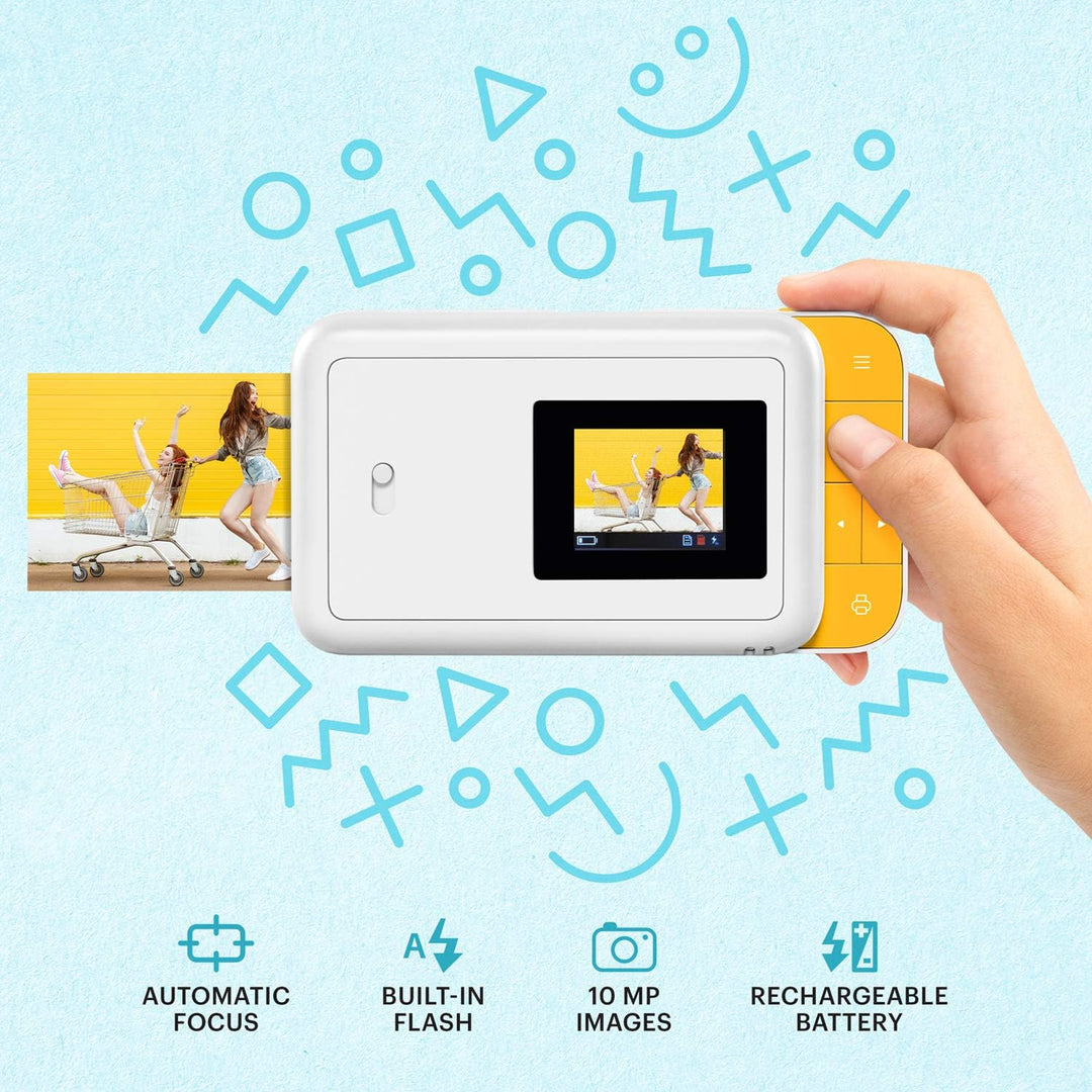 KODAK Smile Instant Print Digitalkamera, Weiss/Gelb, Weiss/Gelb