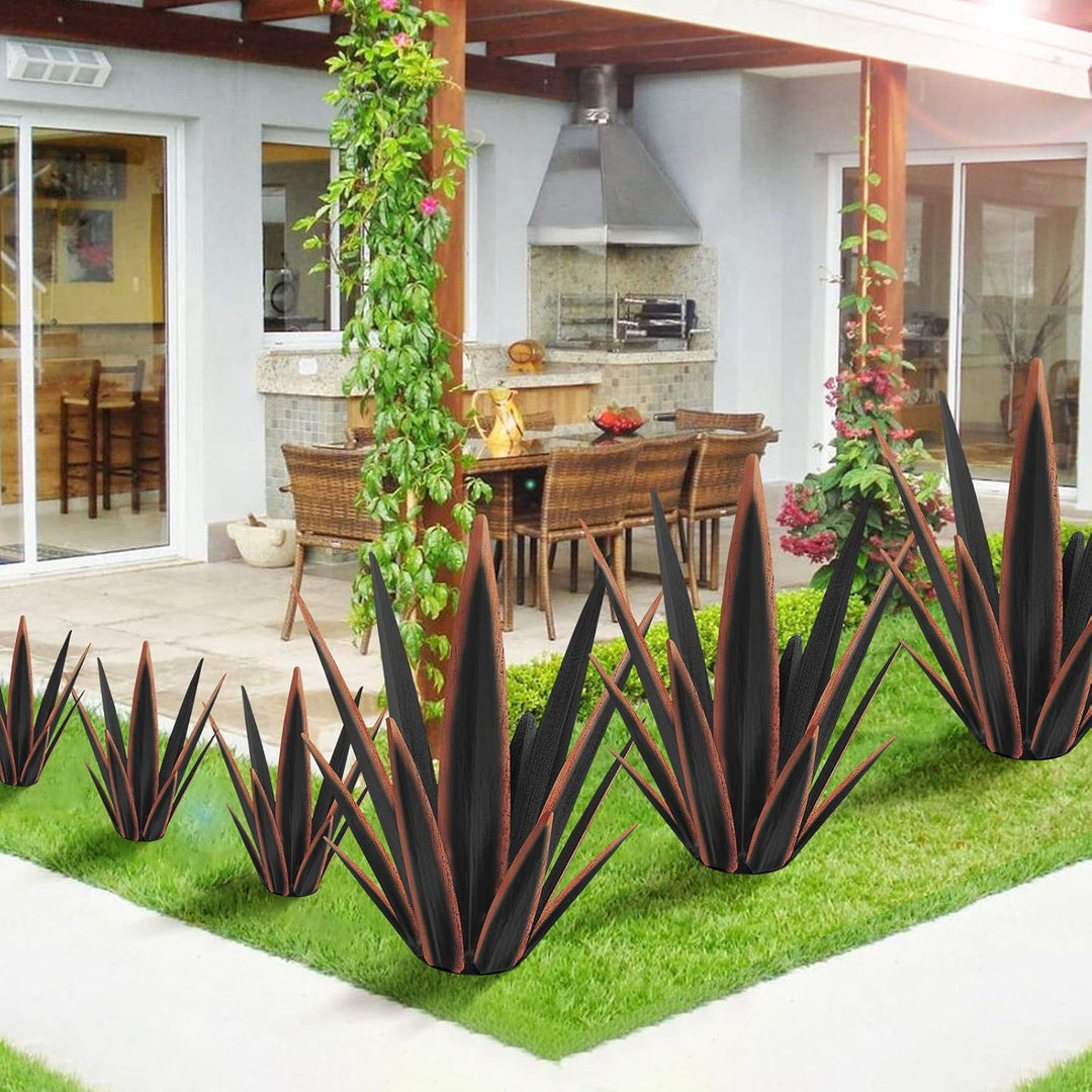 Grosse rustikale Tequila-Skulptur, rustikale Metall-Agave-Pflanzen für den Aussenbereich, Terrasse,