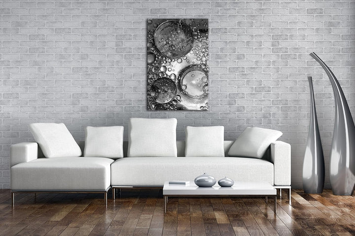 deyoli fantastische grüne Wasserblasen Effekt: Schwarz/Weiss im Format: 80x60 als Leinwandbild, Moti