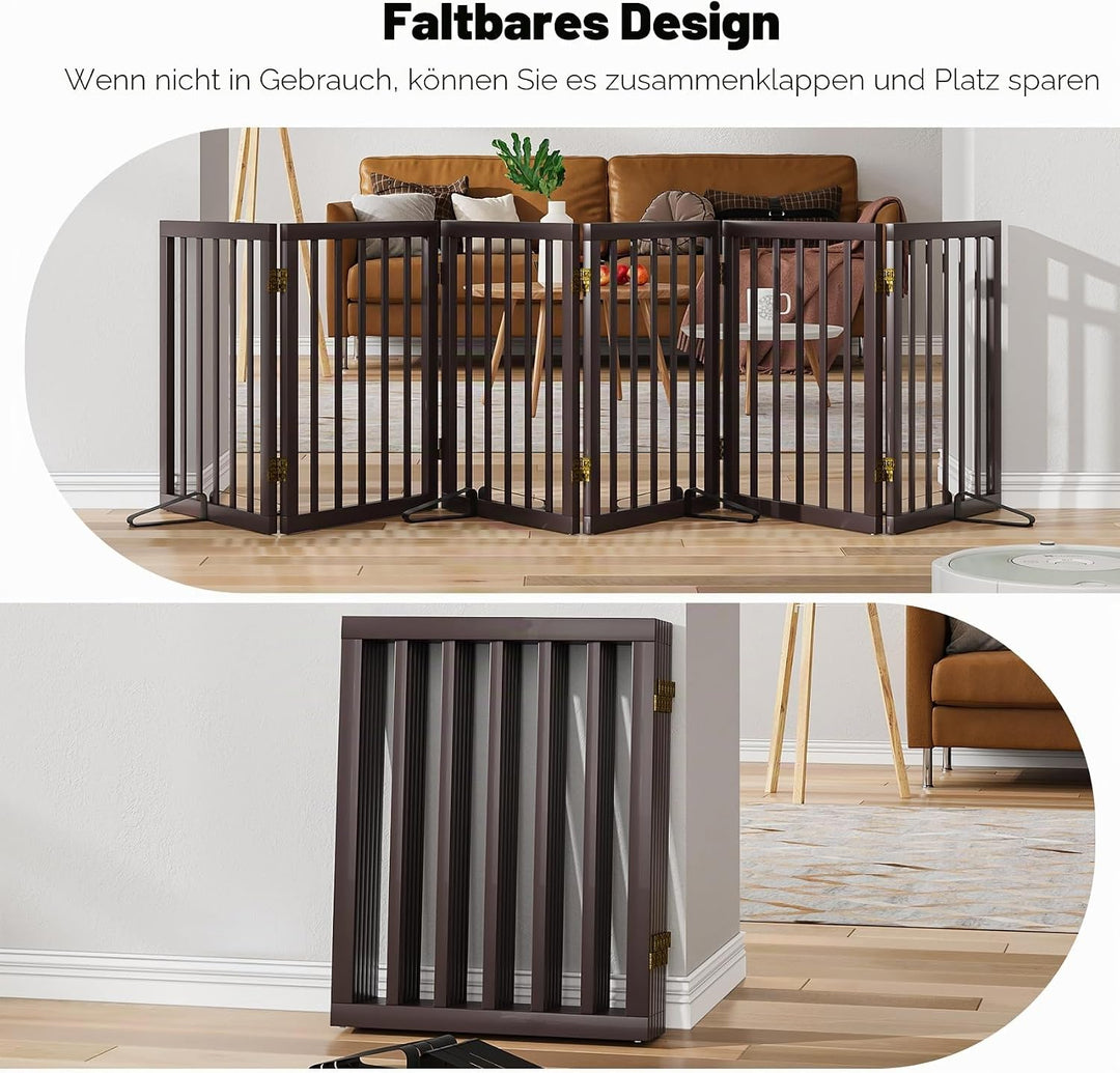 Freistehendes Hundegitter, Faltbares Hundebarriere für Tür,Treppen,Flur,Küche &amp; Schlafzimmer, Freist