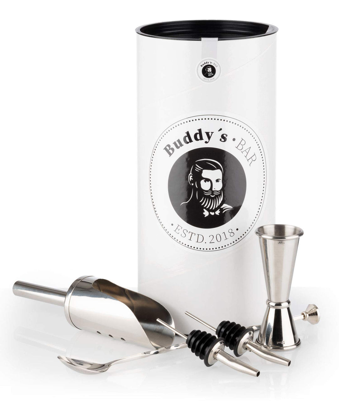 Buddy´s Bar - Gin-Tonic Medium Set, Bar Equipment, glänzende Edelstahl-Optik, lebensmittelecht, spül