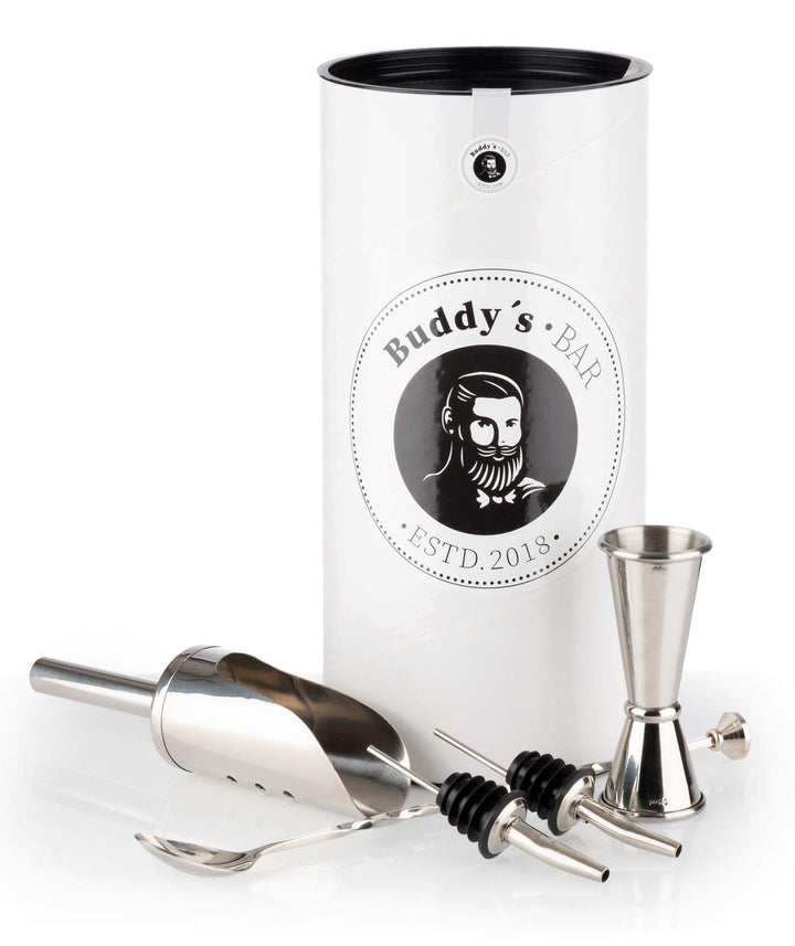 Buddy´s Bar - Gin-Tonic Medium Set, Bar Equipment, glänzende Edelstahl-Optik, lebensmittelecht, spül