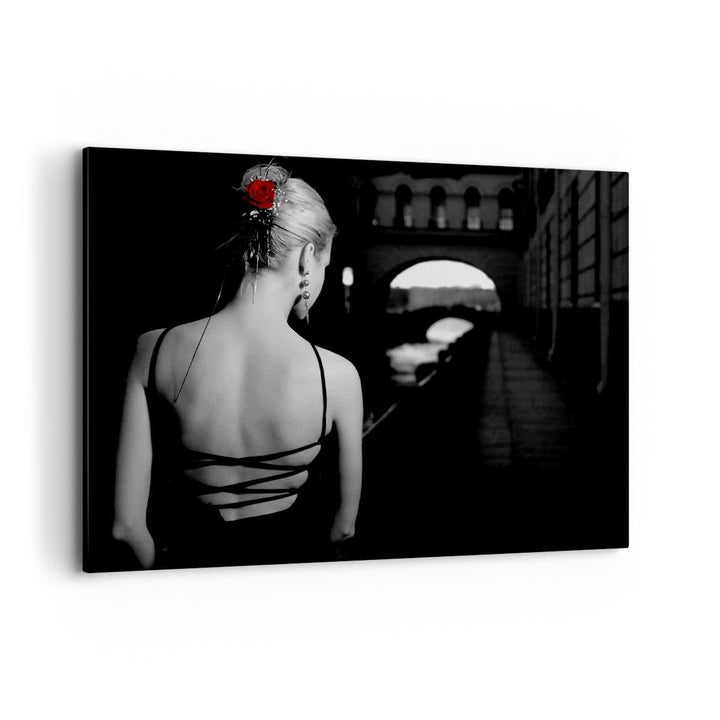 Bilder auf Leinwand 100x70cm Leinwandbild mit Rahmen Lady Rose Mystery Gross Wanddeko Bild Schlafzim