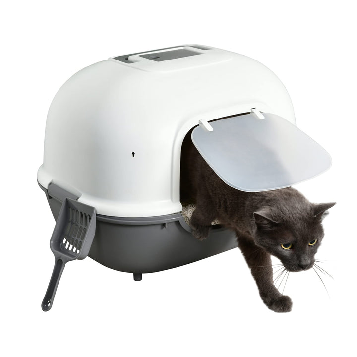 Iris Ohyama, Katzentoilette, Geschlossene Katzentoilette, Schaufel, L40 x T51 x H39 cm, WNT-510, Gra