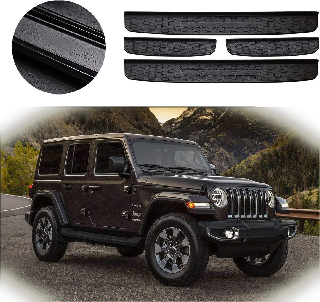 SXMA Einstiegsleisten für JEE P Wrangler JL JLU 2018 2019 2020, Türschwellenschutz Schwarz Aussenzub