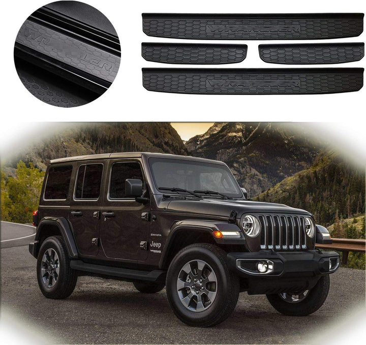 SXMA Einstiegsleisten für JEE P Wrangler JL JLU 2018 2019 2020, Türschwellenschutz Schwarz Aussenzub