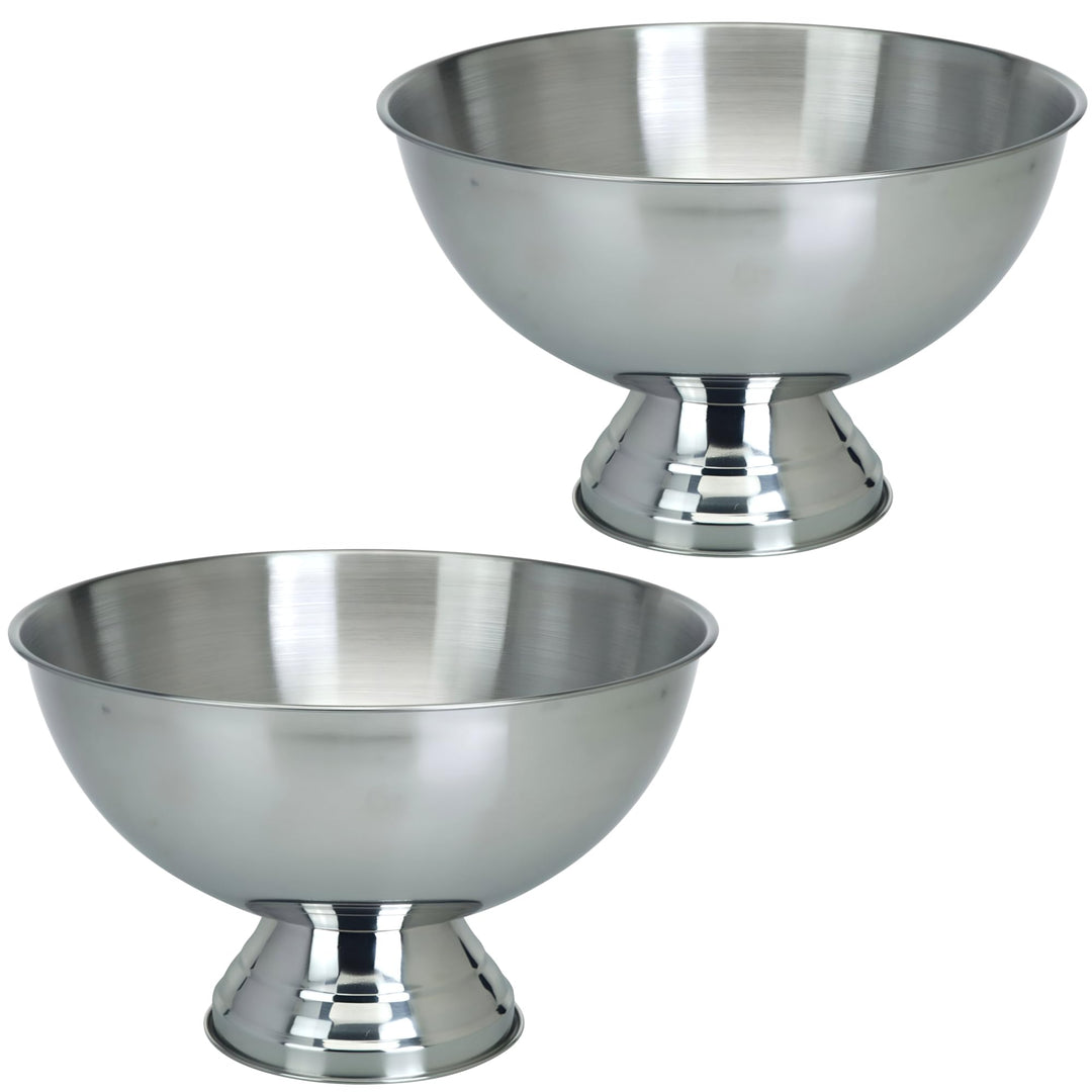 Sektkühler Edelstahl 40 cm Silber – Champagnerschale Getränkewanne Flaschenkühler Weinkühler – Kühle