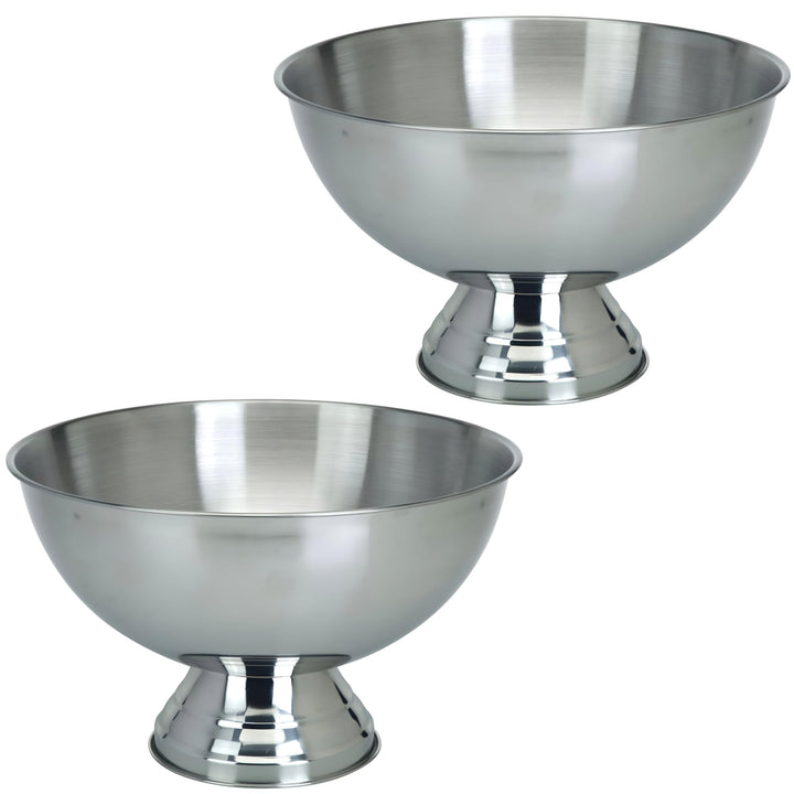 Sektkühler Edelstahl 40 cm Silber – Champagnerschale Getränkewanne Flaschenkühler Weinkühler – Kühle
