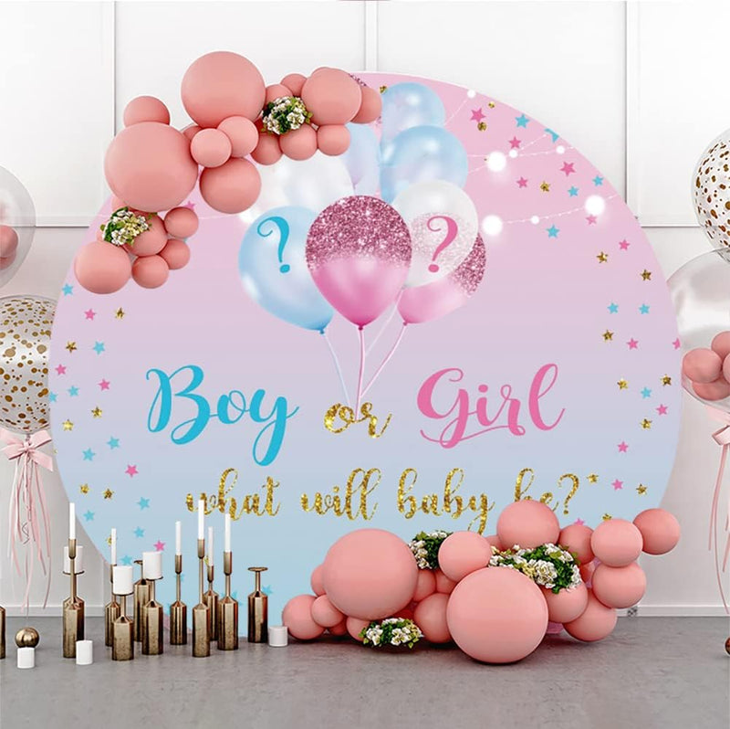 Renaiss 2m Junge oder Mädchen Babyparty Runder Hintergrund Polyester Fotografie Hintergrund Geschlec