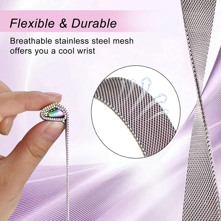 surundo Kompatibel mit Fitbit Charge 6/Fitbit Charge 5 Armband für Damen Herren, Magnetverschluss Ma