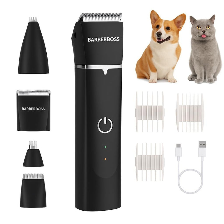 BarberBoss Pet Grooming Clipper, Trimmer für Hunde & Katzen, Profi Hundehaarschneider Kit für Dickes