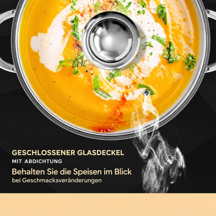 Set mit 5 Kochtöpfen aus Edelstahl Royal Swiss