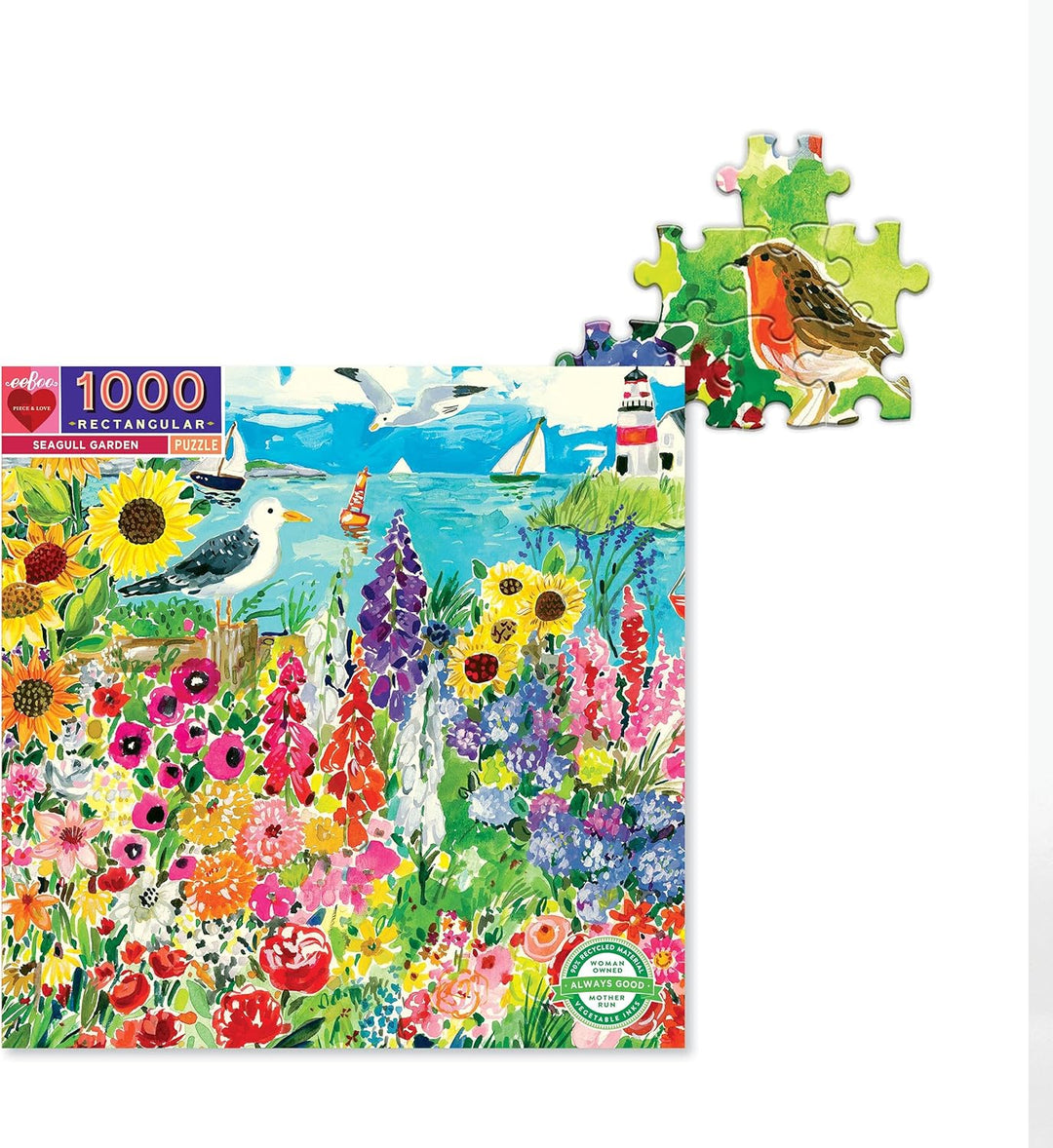 eeBoo PZTSE2 Lobsters, 1000 Teile, Seagull Garden – Puzzle für Erwachsene aus recyceltem Karton Mehr
