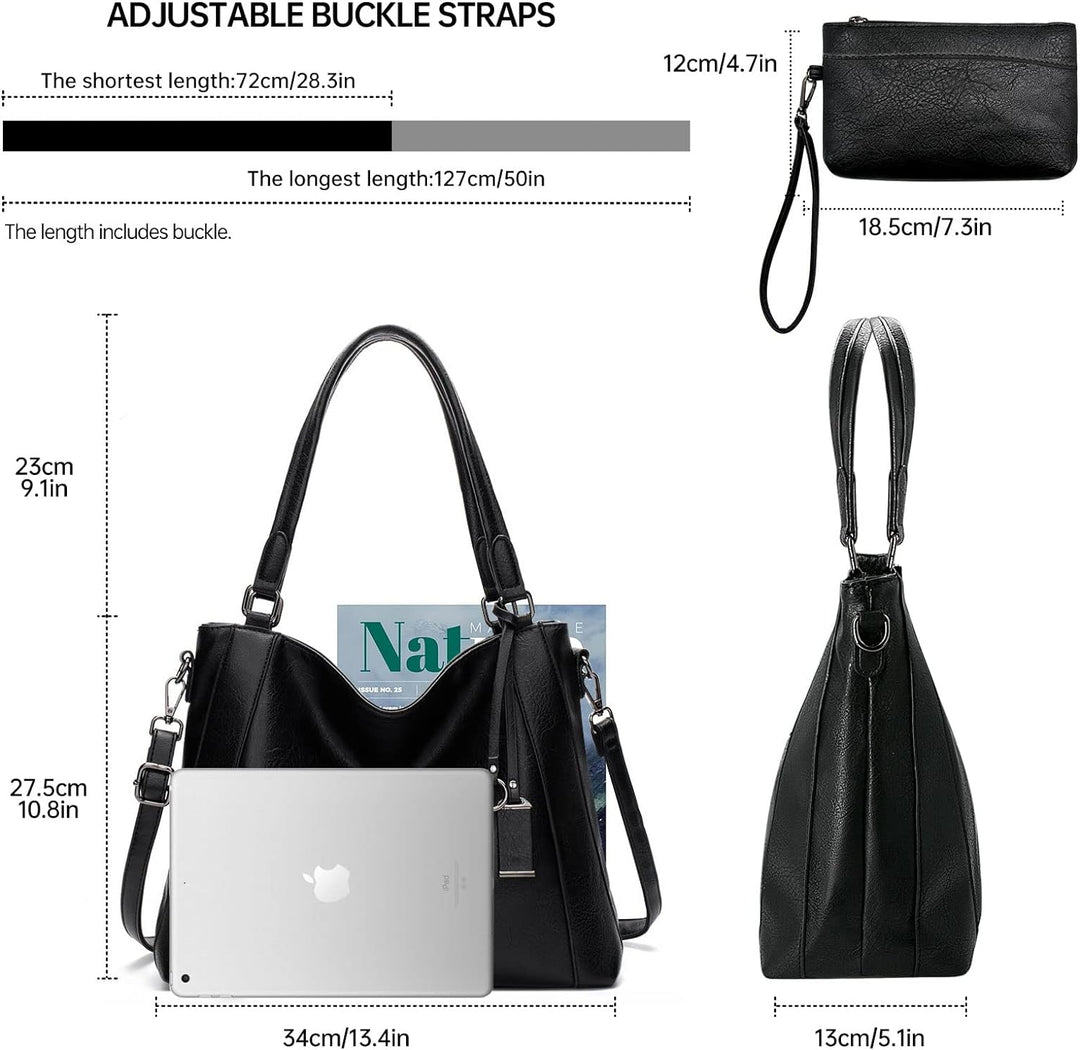 Long Keeper Handtasche Damen Gross - Tote Bag Shopper Damen Leder Umhängetasche Damen Schultertasche