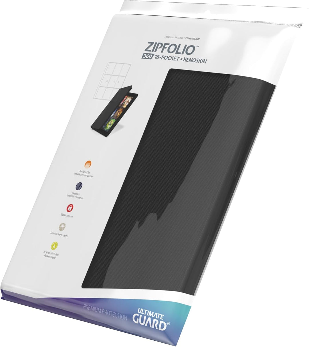 Ultimate Guard Zipfolio 360-18-Pocket XenoSkin Schwarz, Schwarz
