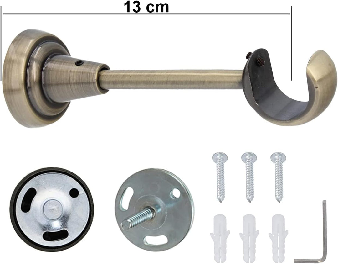 Sento 25mm Metall Gardinenstange Vorhangstange 1-läufig Messing Antik Classic 200 cm (1x200cm) PRYMA