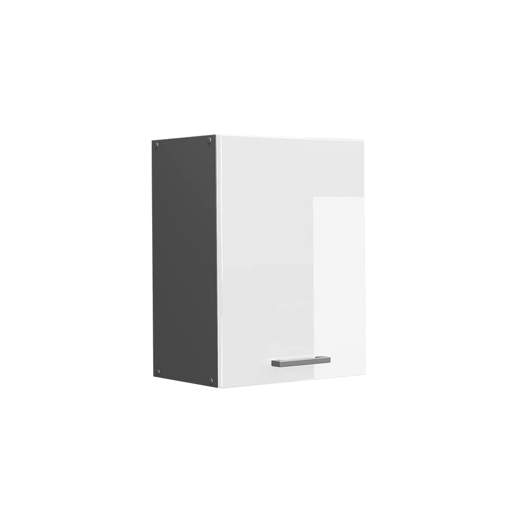 Vicco Hängeschrank R-Line, Weiss Hochglanz/Anthrazit, 45 cm Weiss Hochglanz Hängeschrank 45 cm, Weis