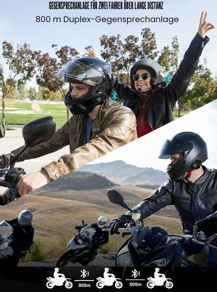 FreedConn TCOM-SC Motorrad Gegensprechanlage Headsets Motorradhelm Intercom Wasserdicht Wireless Int