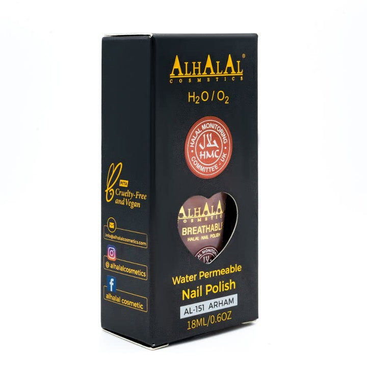 Al Halal-Gel-Nagellack – wasserdurchlässiger roter und weisser Nagellack – glänzendes Finish, vegan