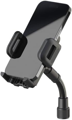 K&M 19762 Smartphone-Halter Schwarz, Kunststoff - 360° Drehung, flexible Klemmbacken für 4,5-9 cm -