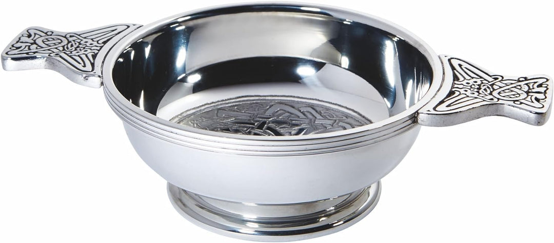 Wentworth Pewter - Keltische Kreise Zinn-Quaich Whisky Probierschale Loving Cup Burns Night