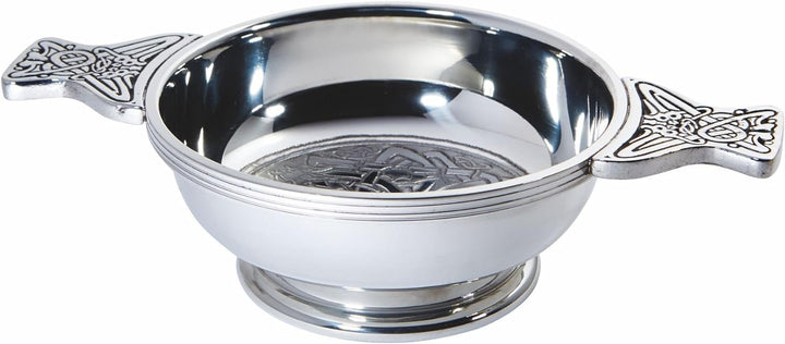 Wentworth Pewter - Keltische Kreise Zinn-Quaich Whisky Probierschale Loving Cup Burns Night