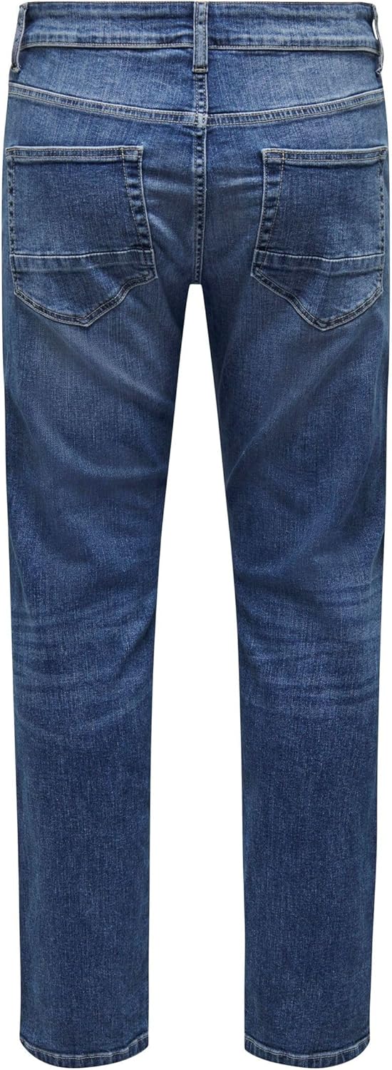 ONLY & SONS Male Slim Fit Jeans ONSWEFT Mittlere Taille Normal geschnitten Jeans 27W / 32L Medium Bl