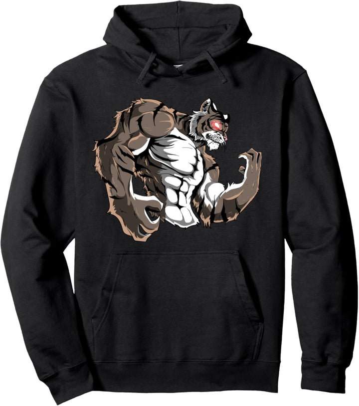 Tiger Powerlifter Strongman Gewichtheben Workout Gym Pullover Hoodie