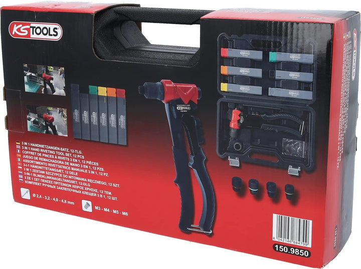 KS Tools 150.9850 3 in 1 Handnietzangen-Satz, 12-tlg.