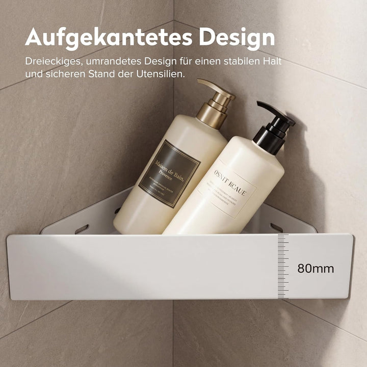 doporro Duschablage ohne Bohren Ecke, Duschregal ohne Bohren zum Kleben, Eckregal Bad, Badregal ohne