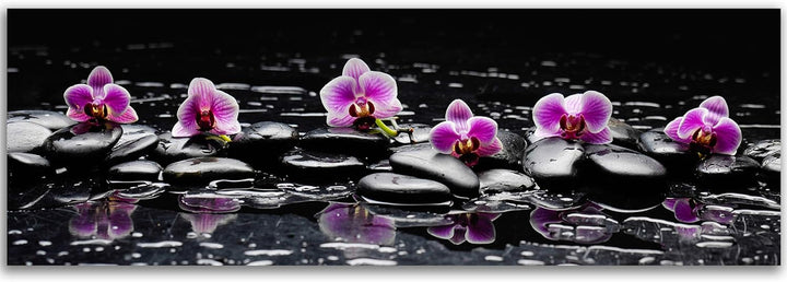 Feeby Bilder Blumen Orchideen 100x40 cm Wohnzimmer Schlafzimmer Büro Flur Küche Wandbilder Modern Bi