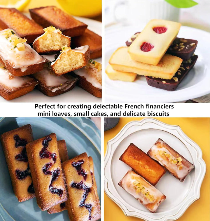 Financier Mould Financier Cake Pan Non-Stick Muffin Pan Biscuits Cookies Mini Laib Tray Bakeware for