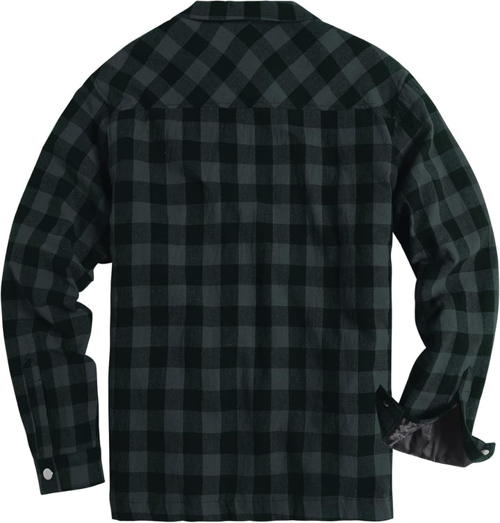 COOFANDY Herren Hemd Flanellhemd Kariert Gefüttert Holzfällerhemd Langarm Casual Button Down Winter