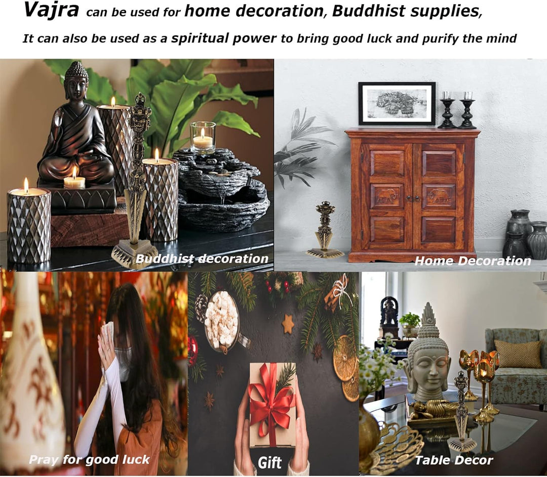 Tibetischen Buddhismus Vajra Phurba, Messing Dorje Phurpa mit Sockel Exorzismus Amulett Maskottchen