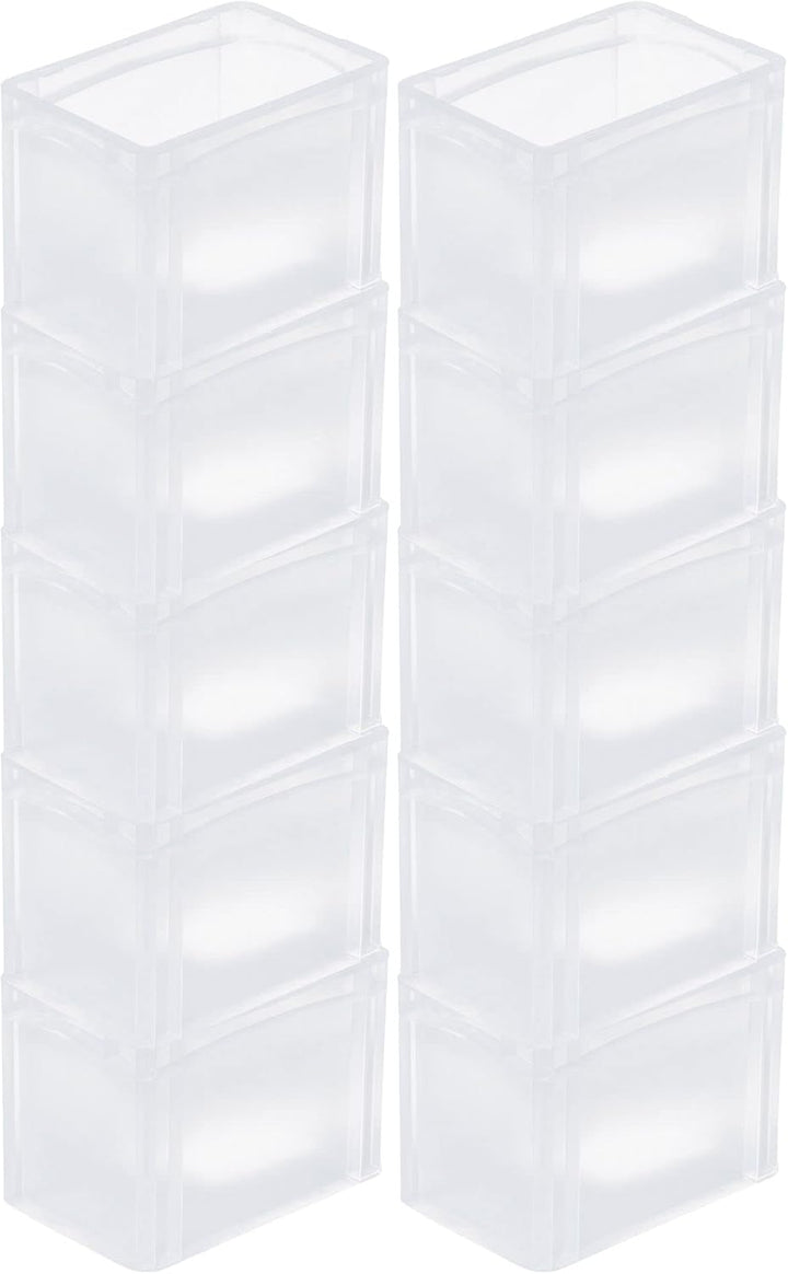 PROREGAL SuperSparSet 10x Transparenter Eurobehälter BasicLine mit geschlossenem Griff | HxBxT 22x20